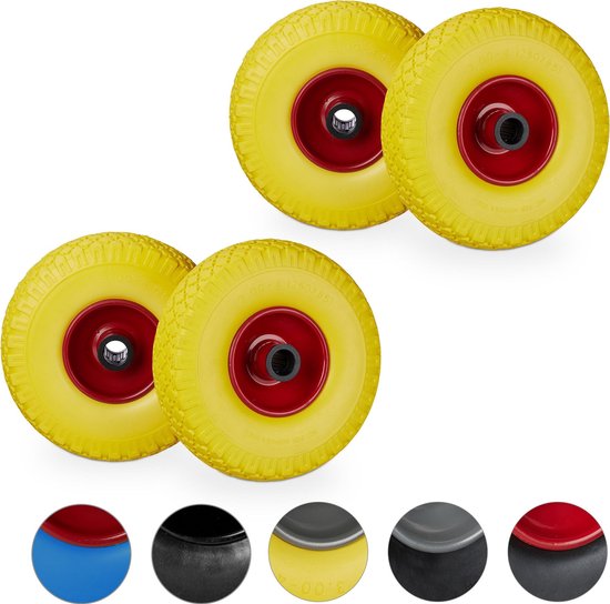 Steekwagenwiel met kunststof velg en luchtband - 2.50-4 - 20 mm asgat