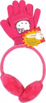 Hello Kitty - Winterset - Oorwarmers (verstelbaar) & Handschoenen - Fuchsia - 100% Polyester
