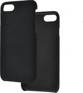 iPhone Se (2020) / iPhone 7 / iPhone 8 hoes Echt leder Back Cover hoesje Zwart Pearlycase