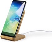 Draadloze Oplaad Standaard - Draadloze Oplader - Wireless Charger - Draadloze Oplader iPhone - Draadloze Oplader Samsung - Bruikbaar Met Hoesje - 5W - Gemaakt Van Bamboe - Duurzaam