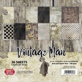 Craft&You Vintage Man Small Paper Pad 6x6 36 vel CPB-VM15