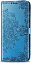 Mandala bloem blauw agenda book case hoesje Xiaomi Redmi 9