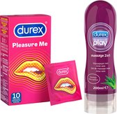 Durex Pleasure Me Condooms & Durex Play Massage en Glijmiddel 2 in 1