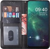 Huawei P Smart Pro 2019 hoesje bookcase met pasjeshouder zwart wallet portemonnee book cover