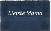 Handdoek - Liefste Mama - 100x50cm - Donker blauw - Moederdag