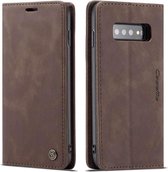 CASEME - Samsung Galaxy S10 Retro Wallet Case - Koffie