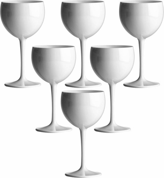 Plastic wijn - gin glazen wit Onbreekbaar - 6 stuks | bol.com