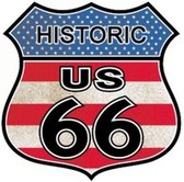 Historic US Route 66 Aluminium Bord - 30 x 30 cm