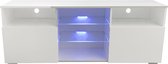 TV kast dressoir - media meubel - met verlichting -  145 cm breed - wit