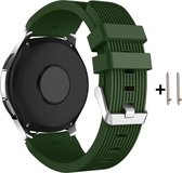 Siliconen Horlogebandje - Geschikt Voor Smartwatches - 22 mm - Donkergroen - Wearablebandje