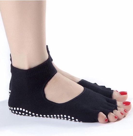 New Age Devi Yoga Anti-slip 2 paar Sokken Vrouwen Sport Yoga Sokken Zwart Anti Slip Voor Dames Gym Fitness Pilates Dans Sok Professionele Slippers van New Age Devi — afbeelding 3