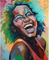 Schilderen op Nummer Afrikaanse Vrouw 40x50 Volwassenen & Kinderen - Kleuren op Nummer - Paint by Number - Hobbypainting.nl®