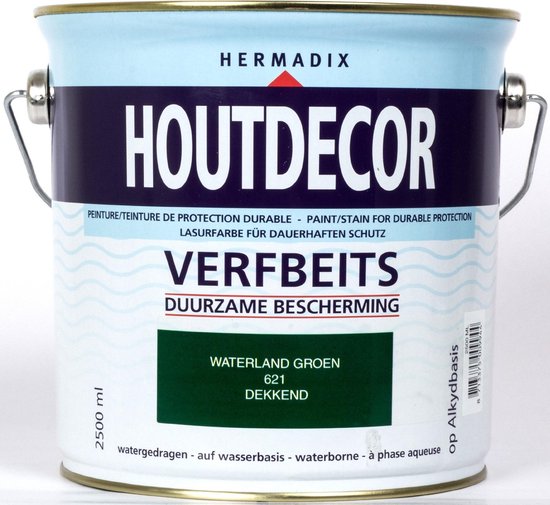 Hermadix Houtdecor  Verfbeits Dekkend - 2,5 liter - 621 Waterland Groen