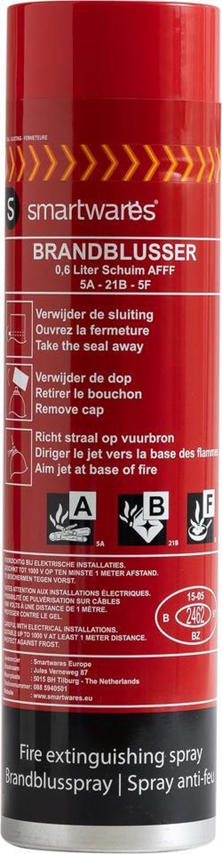 Smartwares FS600 - Blusspray - brandjes in huis - Brandklasse ABF - 600ml