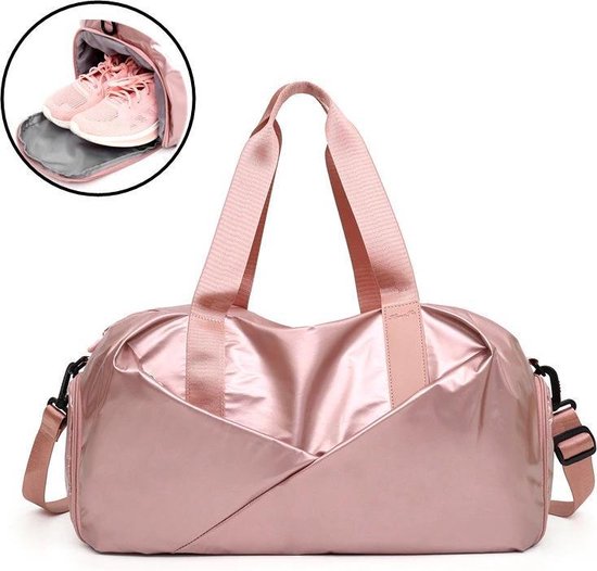 Het eens zijn met textuur wenkbrauw Pink Gloss Duffel Bag | Medium Dames Sport Tas | 30 Liter - Roze | bol.com