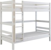 Mobi Daniel - beukenhout Stapelbed (of 2 éénpersoons bedden) hoogslaper 200x90cm - wit