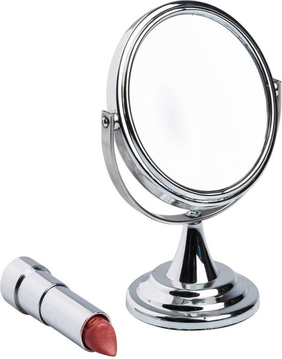 overloop koffie terras Make-up Spiegel chroom | 2 Zijdig | Normale Grote en 3x Vergrotend |  Cosmetica spiegel... | bol.com