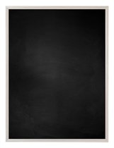 Zwart Krijtbord met Aluminium Lijst - Wit Eik - 71 x 101 cm - Lijstbreedte: 10 mm - Houtlook