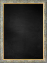 Zwart Krijtbord met Polystyrene Lijst - Zilver / Goud - 39 x 49 cm - Lijstbreedte: 45 mm - Tweekleurig