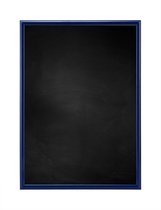 Zwart Krijtbord met Aluminium Lijst - Blauw - 51 x 71 cm - Lijstbreedte: 10 mm - Vlak