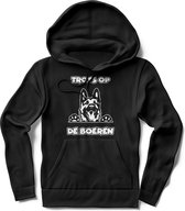 Hoodie dames, hoodie heren, trots op de boeren, duitse herder hond, boeren zakdoek,honden, tractor, capuchon, landbouw, boerderij