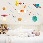 Muursticker - Ruimte - Space - Raket - kinderkamer - jongens & meisjes - sterren