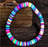 Sorprese - armband dames - kralen - 1 snoer - regenboog kleuren - rainbow - Bohemian - Boho - Ibiza - 19 cm - X - Moederdag - Cadeau