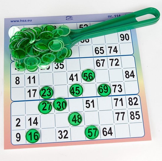 Thumbnail van een extra afbeelding van het spel Bingofiches Ø17mm met magneetstok - Kleur: Groen