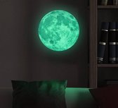 Muursticker glow in the dark maan 30 cm - lichtgevende muurstickers kinderkamer