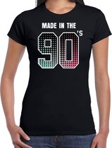 Nineties feest t-shirt / shirt made in the 90s - zwart - voor dames - dance kleding / 90s feest shirts / verjaardags shirts / outfit XL