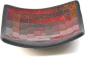 schaaltje - serveerschaal - kaarsenplateau - 15x15 cm - red dark mix - fairtrade
