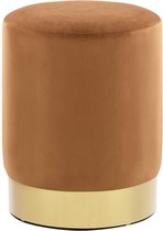 krukje Velvet bruin en goud (Incl LW anti kras viltjes) - zitkrukje