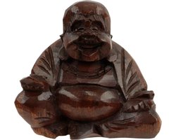 Bijdragen Meenemen Statistisch Houten Beeld Happy Boeddha (7 cm) | bol.com