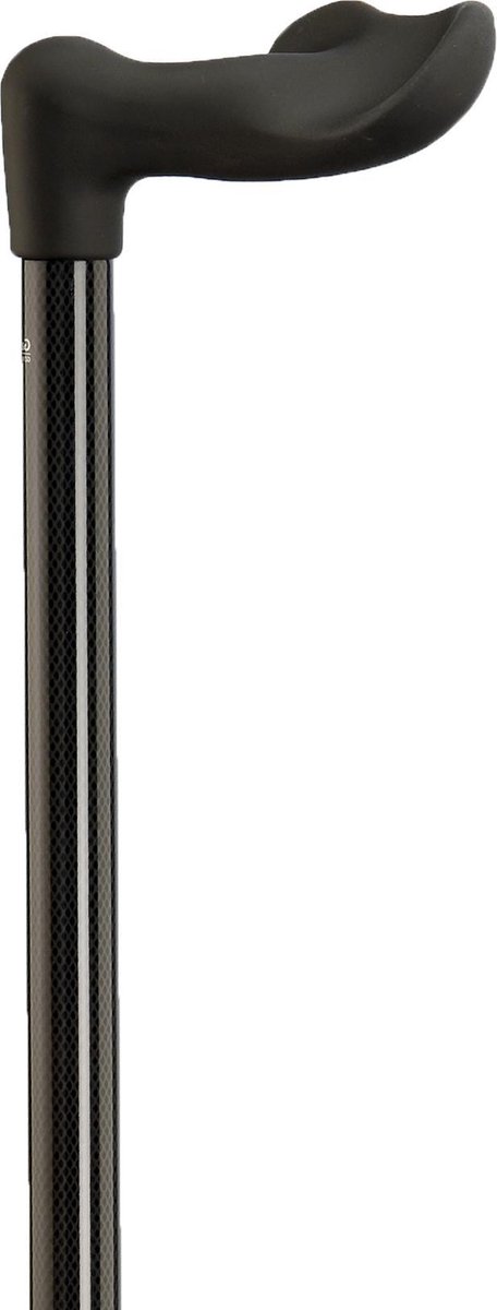 Gastrock- Wandelstok- Carbon " FISCHER " Rechterhand - Soft-Touch – FISCHER Handgreep - Hoogte verstelbaar van 85 – 100 cm - Gewicht 370 gram – Belastbaar 110 kg - Diameter wandelstok 18 mm