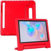 Kinder Tablethoes met Handvat Rood Geschikt voor Samsung Galaxy Tab S6 Lite - Tablethoes Kindvriendelijk - Beschermhoes voor Kinderen - Shockproof - met Standaard - Tegen Vallen