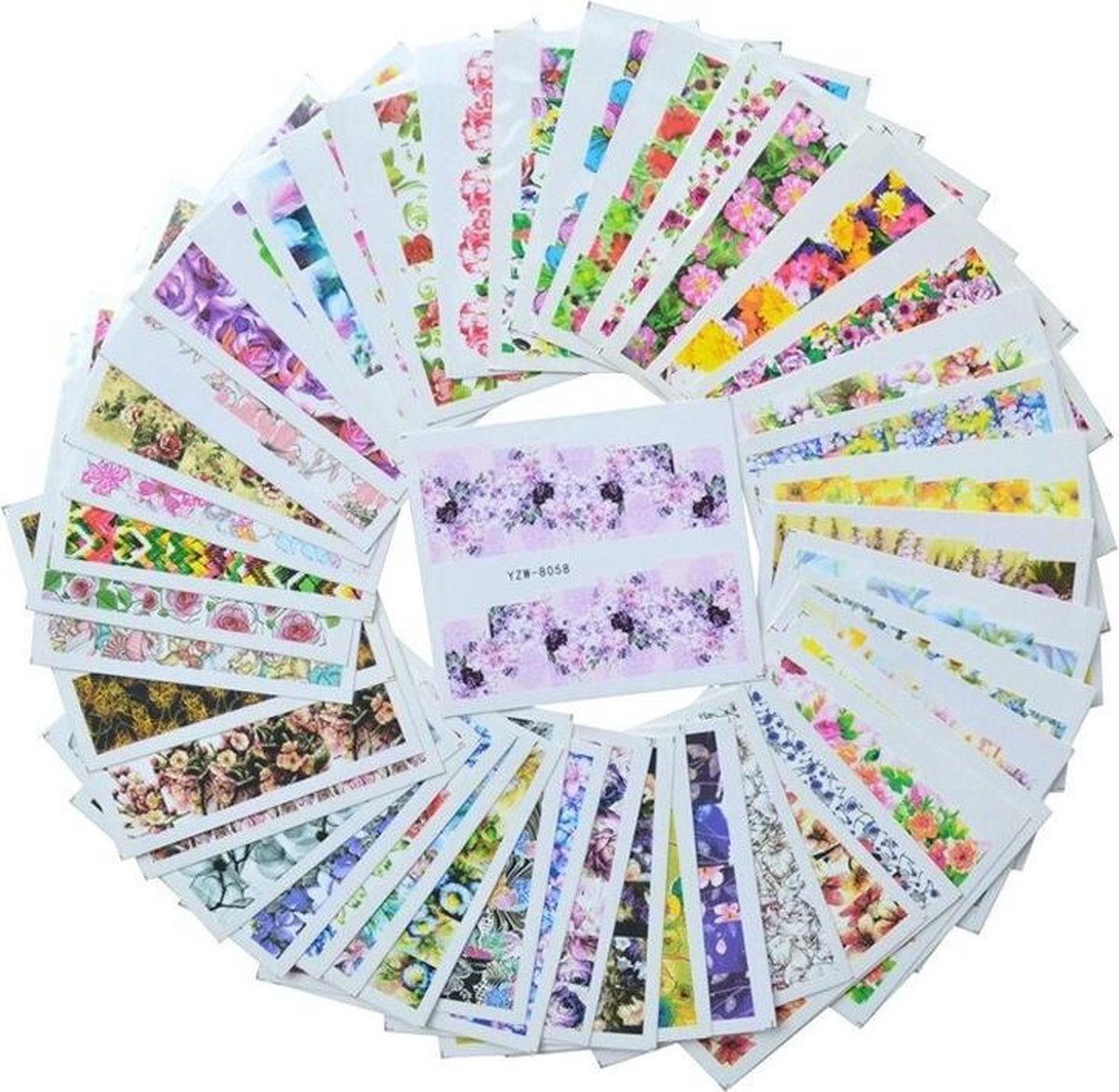 Goedkoopste Nagelstickers - Nail Art - Gemengde Ontwerpen - 48 Stuks - Flower