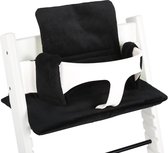 Ukje Stoelverkleiner - Geschikt voor Stokke Tripp Trapp - Geplastificeerd - Kinderstoel - Kussenset - Zwart velvet