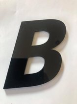Huisnummer Zwart Plexiglas/Aceylaat Letter B