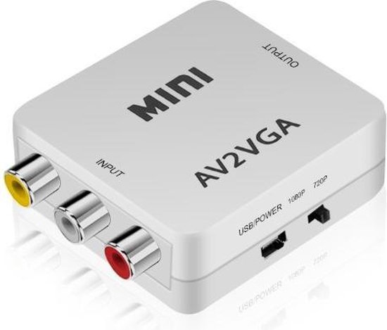 Yctze Av to Vga, Composite 480p Mini Composite Av to Vga Adapter Tv Set