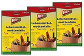 6 x val van mottenmot, bloemmot, dadelmot, mot van gedroogd fruit, cacaomot
