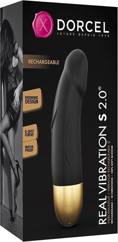 Vibromasseur raliste rechargeable Dorcel Real Vibration S Magenta 2.0 -  Noir | bol