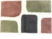 Lucy's Living Luxe badmat LUC Olive – 50 x 80 cm  - grijs – groen – taupe - wit - badkamer mat - badmatten -  badtextiel - wonen – accessoires