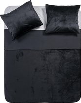 Y-NOT - Fluweel/Velvet - Dekbedovertrek - Eenpersoons - 140x200/220 cm - Zwart