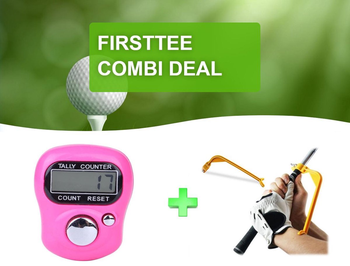 Firsttee - Combi DEAL - AANBIEDING - Digitale Scoreteller & Swing Guide - Verbeter je swing - Swingtrainer - Compact - Teller - Counter strike - Golf sport - Slagenteller - Golf accessoires - Golftrainingsmateriaal - Golf training - Cadeau - Golfset - Firsttee