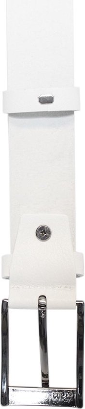 Riem en cuir Witte Arrigo de 3,5 cm de large - Riem en Cuir Wit homme ou Riem en cuir véritable Wit dames unisexe Ceinture de pantalon Wit 90 cm