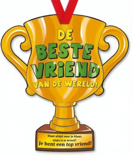 Paper Dreams Trofee Beste Vriend Van De Wereld! 33 Cm Karton Goud | bol.com