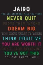 Jairo You Are Stronger Than You Think Never Quit Prove Them Wrong Dream Big You Have What It Takes Think Positive You Are Worth It Dont Stop Believing