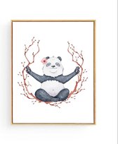 Postercity - Design Canvas Poster Yoga Panda Namaste / Kinderkamer / Dieren Poster / Babykamer - Kinderposter / Babyshower Cadeau / Muurdecoratie / 40 x 30cm / A3