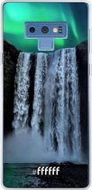 Samsung Galaxy Note 9 Hoesje Transparant TPU Case - Waterfall Polar Lights #ffffff
