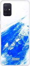 Samsung Galaxy A71 Hoesje Transparant TPU Case - Blue Brush Stroke #ffffff